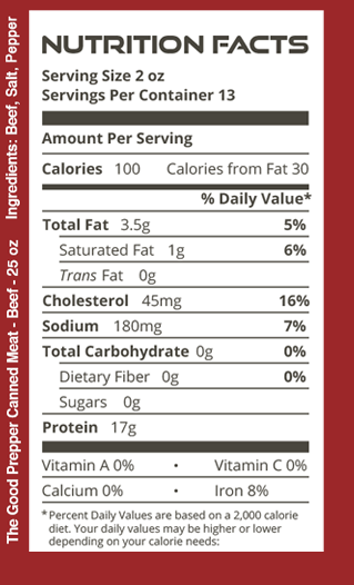 The Good Prepper Beef Canned Meat